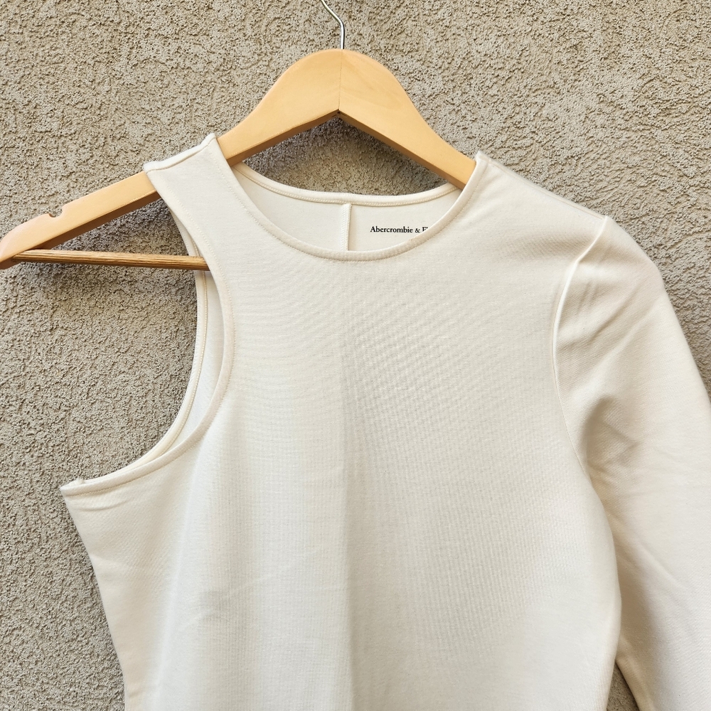 ABERCROMBIE & FITCH Women's Dress Small Tall Mini Cold Shoulder Asymmetrical - Picture 3 of 12